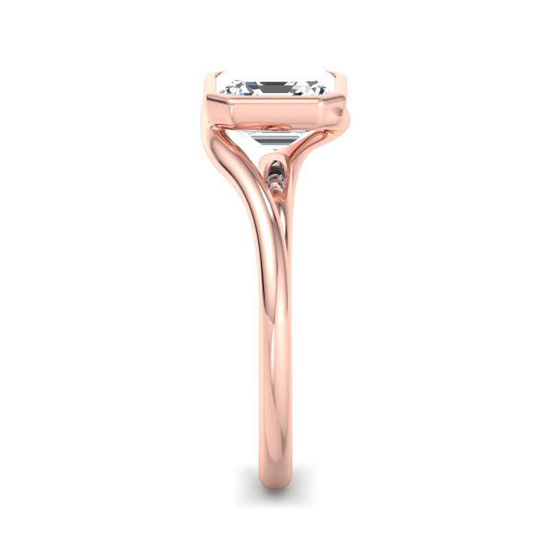 Rose Gold Nuvo Bezel & 1ct Asscher Lab Grown Diamond Center