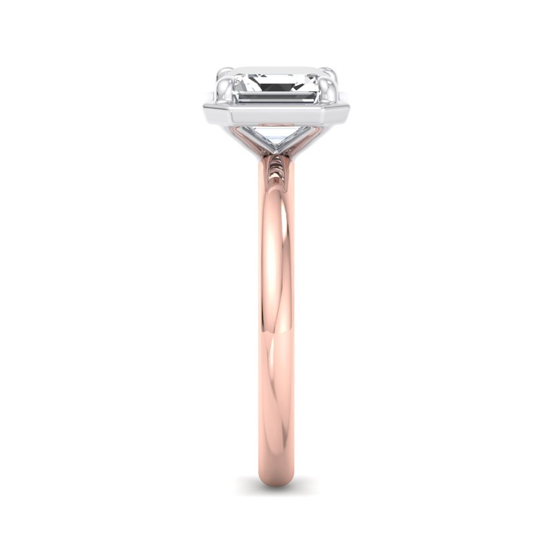 Rose Gold Classic Allure Bezel Solitaire & 1ct Asscher Lab Grown Diamond Center