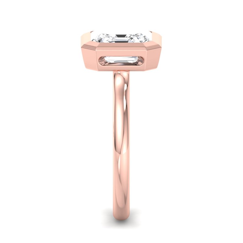 Rose Gold Nouveau Bezel Solitaire & 1ct Asscher Lab Grown Diamond Center
