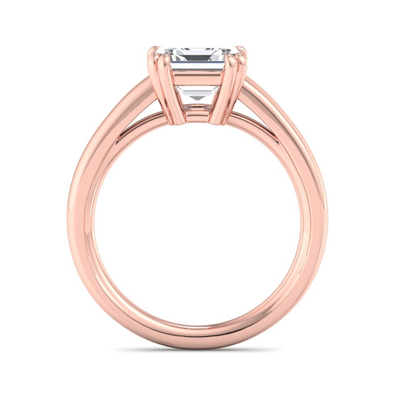 Rose Gold Nestle Cathedral Solitaire & 1ct Asscher Lab Grown Diamond Center