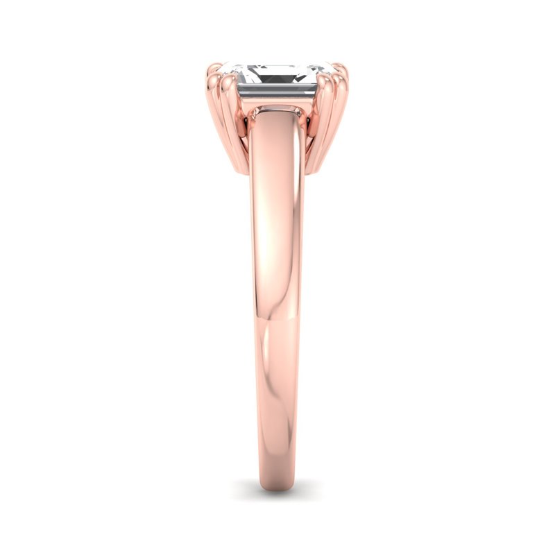 Rose Gold Nestle Cathedral Solitaire & 1ct Asscher Lab Grown Diamond Center