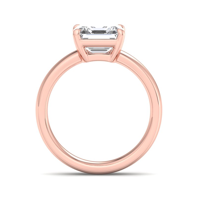 Rose Gold Modern Domed 4.5mm & 1ct Asscher Lab Grown Diamond Center