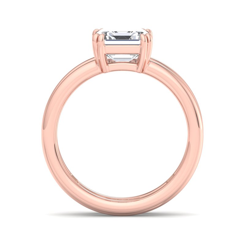 Rose Gold Modern Split Solitaire & 1ct Asscher Lab Grown Diamond Center
