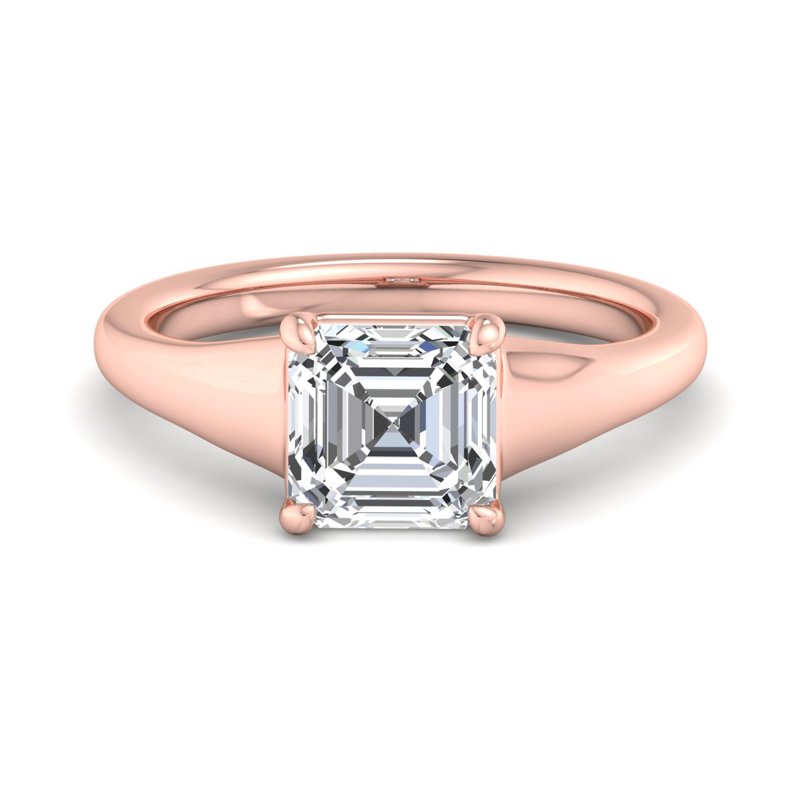 Rose Gold Valliant Solitaire & 1ct Asscher Lab Grown Diamond Center