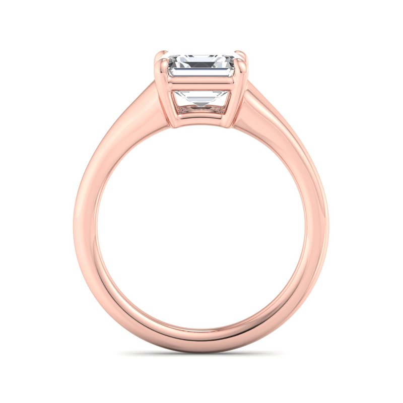 Rose Gold Valliant Solitaire & 1ct Asscher Lab Grown Diamond Center