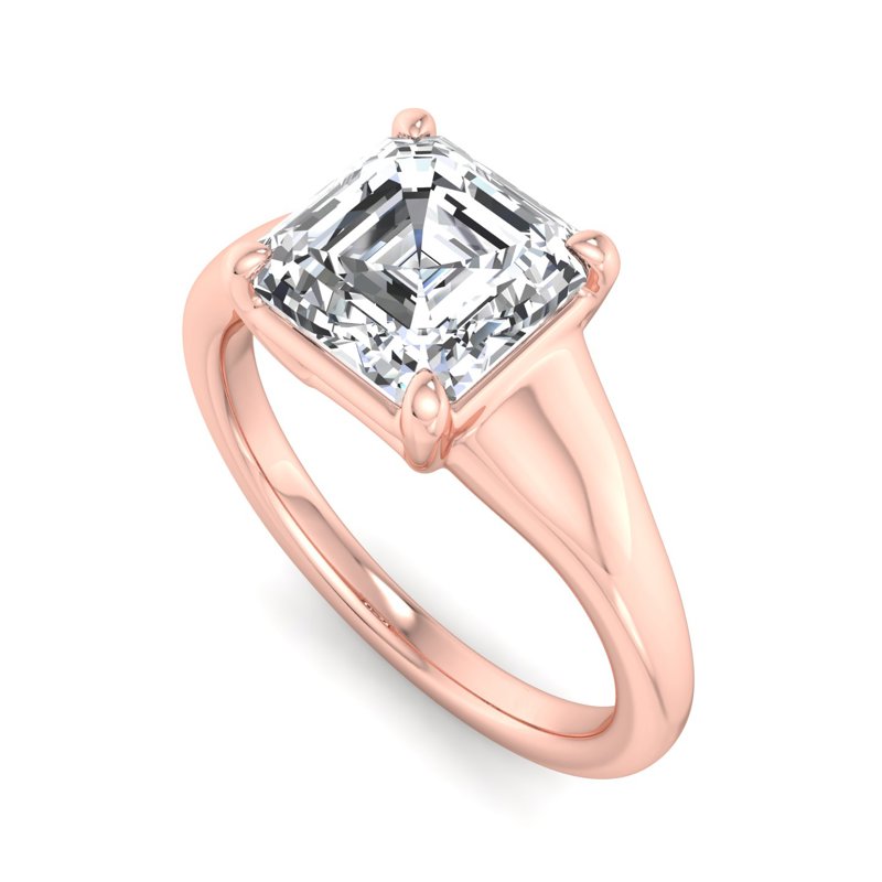 Rose Gold Valliant Solitaire & 1ct Asscher Lab Grown Diamond Center