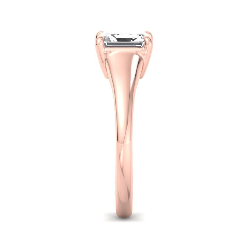 Rose Gold Valliant Solitaire & 1ct Asscher Lab Grown Diamond Center