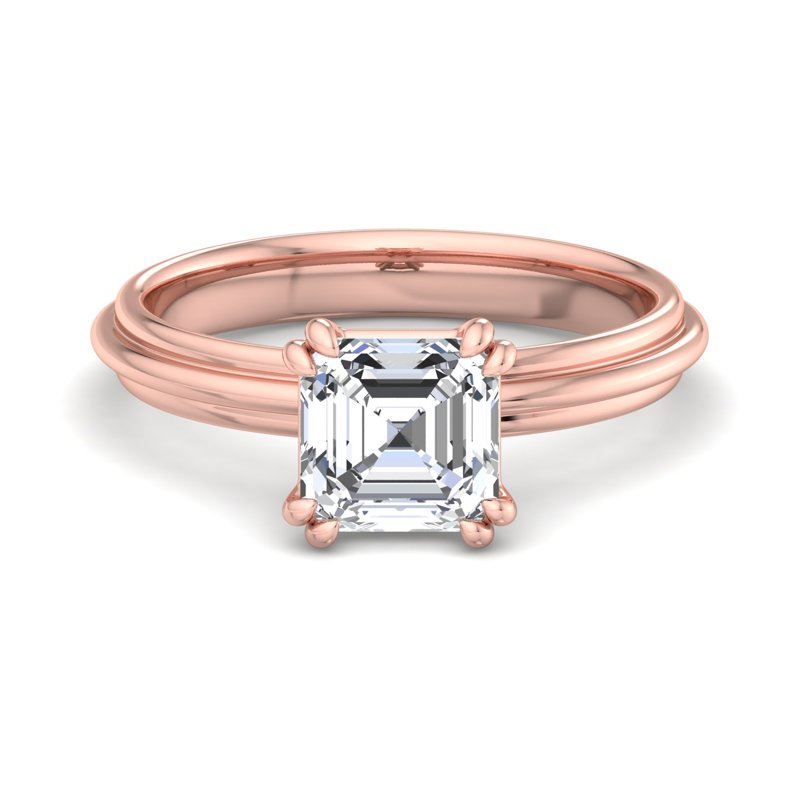 Rose Gold Helena Deco & 1ct Asscher Lab Grown Diamond Center