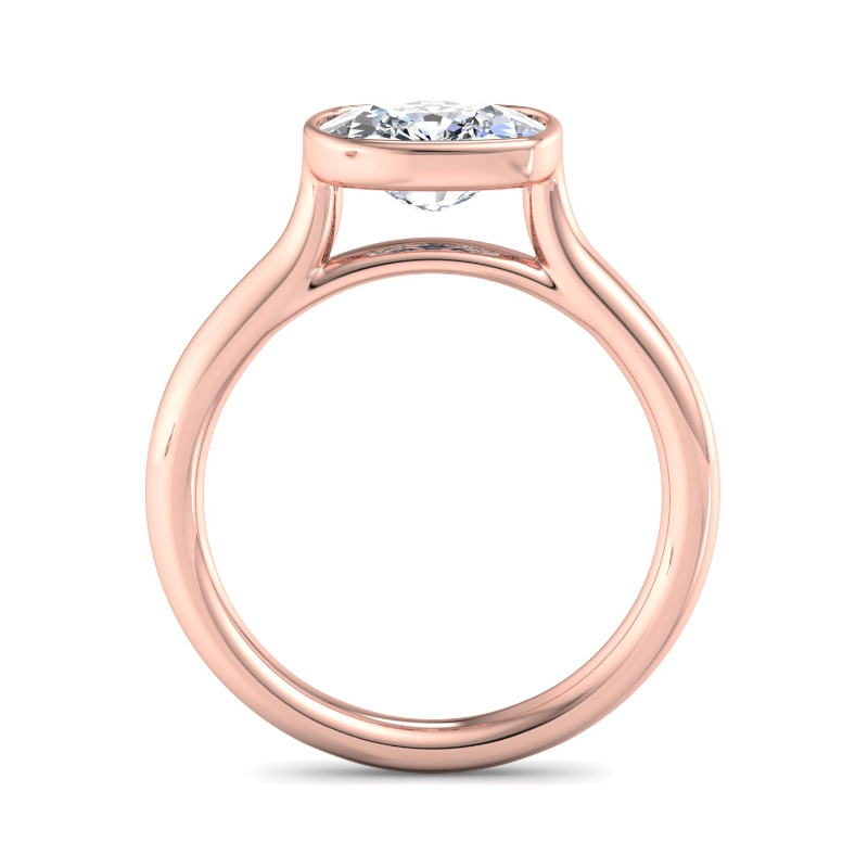 Rose Gold Modern East West Solitaire & 1ct Elongated Cushion Lab Grown Diamond Center