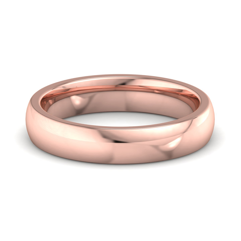 14k Rose Gold 4mm Heavy Dome Comfort Fit Band