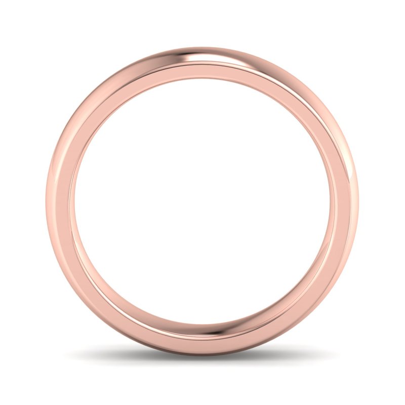 14k Rose Gold 4mm Heavy Dome Comfort Fit Band