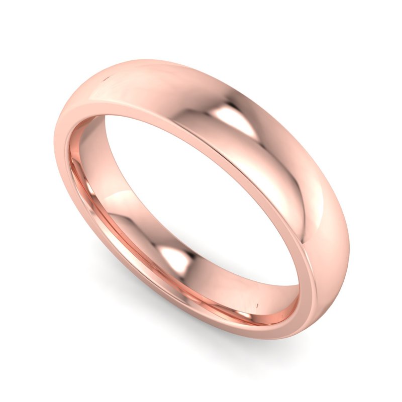14k Rose Gold 4mm Heavy Dome Comfort Fit Band