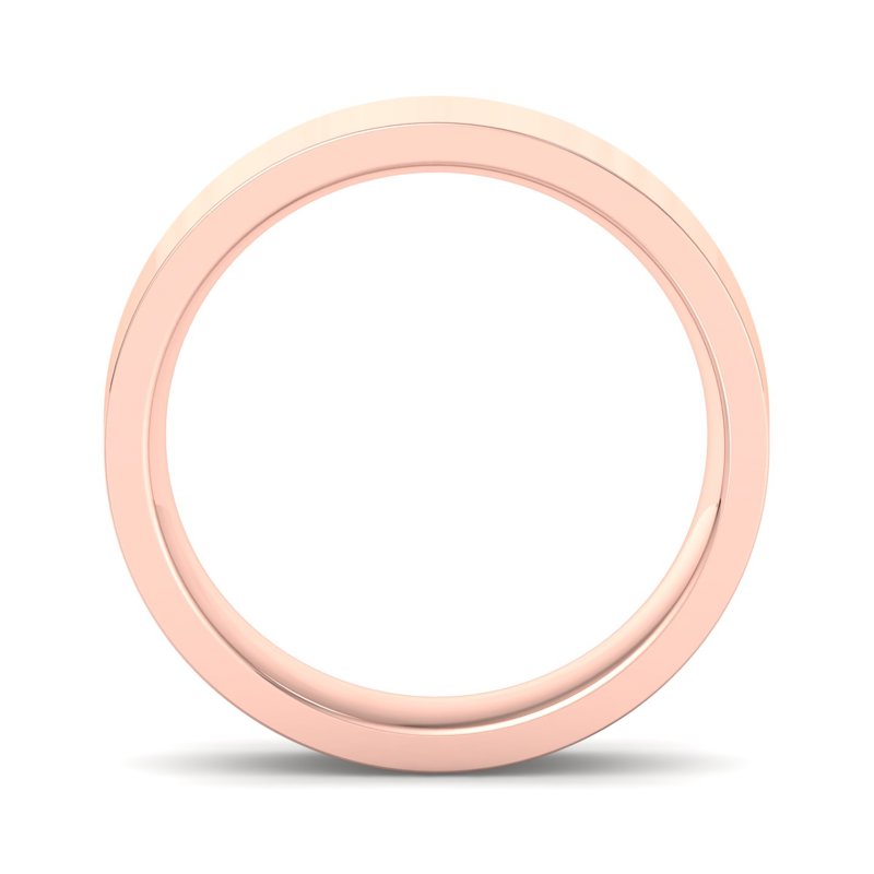 14k Rose Gold 4mm Heavy Flat Comfort Fit Band