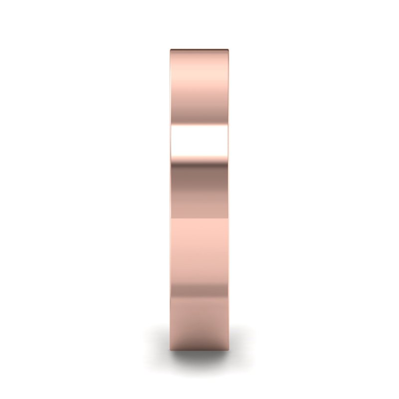 14k Rose Gold 4mm Heavy Flat Comfort Fit Band