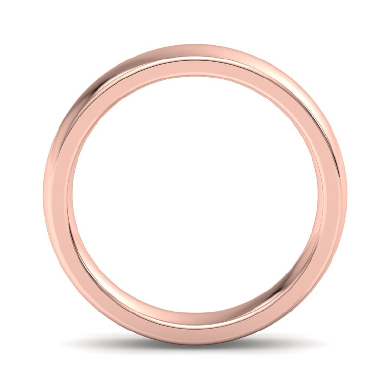 14k Rose Gold 4mm Heavy Low Dome Comfort Fit Band