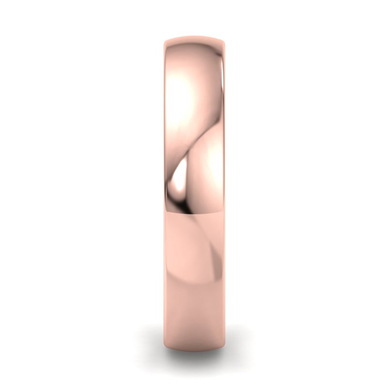 14k Rose Gold 4mm Heavy Low Dome Comfort Fit Band