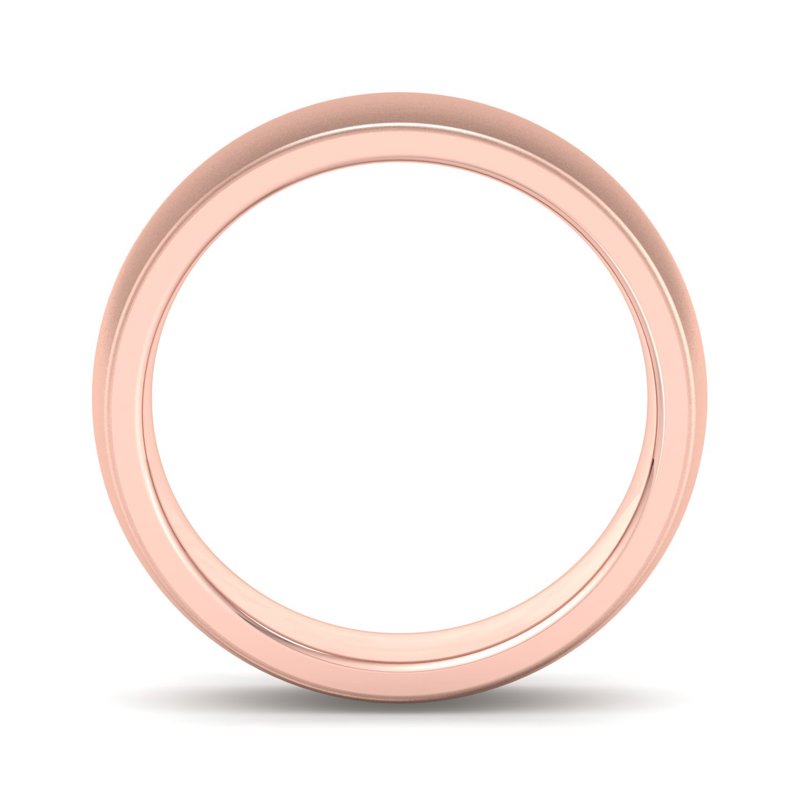 14k Rose Gold 4mm Satin Heavy Dome Comfort Fit Band