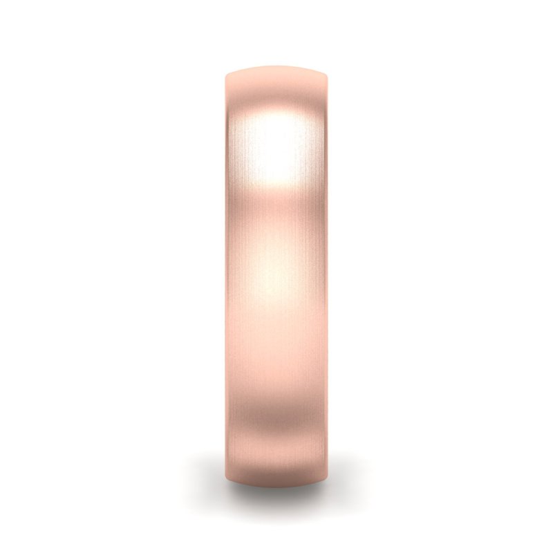 14k Rose Gold 4mm Satin Heavy Dome Comfort Fit Band