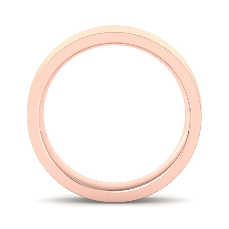 14k Rose Gold 4mm Satin Heavy Flat Comfort Fit Band