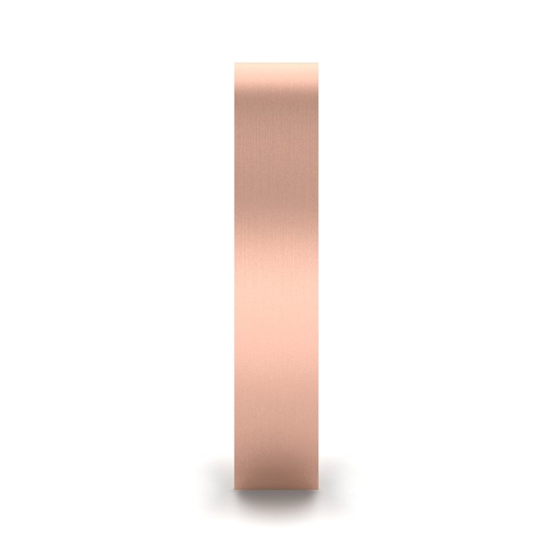 14k Rose Gold 4mm Satin Heavy Flat Comfort Fit Band