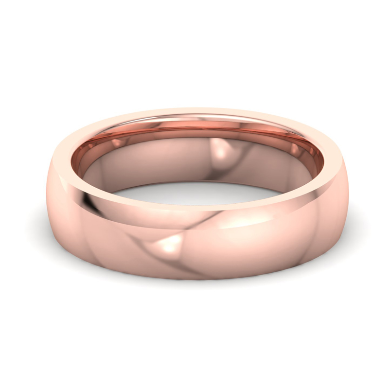 14k Rose Gold 5mm Heavy Dome Comfort Fit Band
