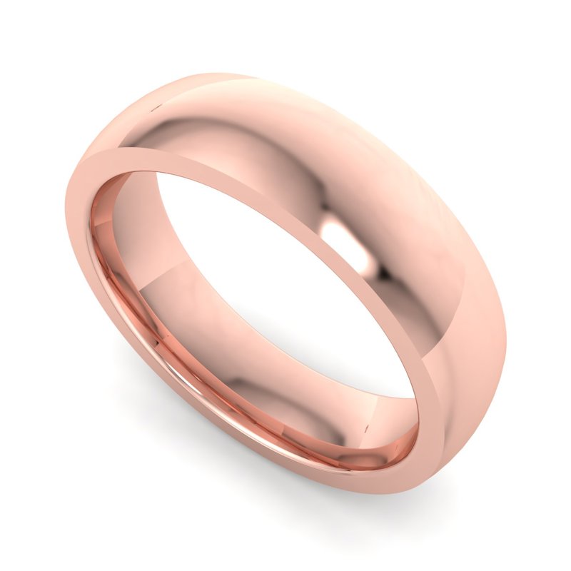 14k Rose Gold 5mm Heavy Dome Comfort Fit Band