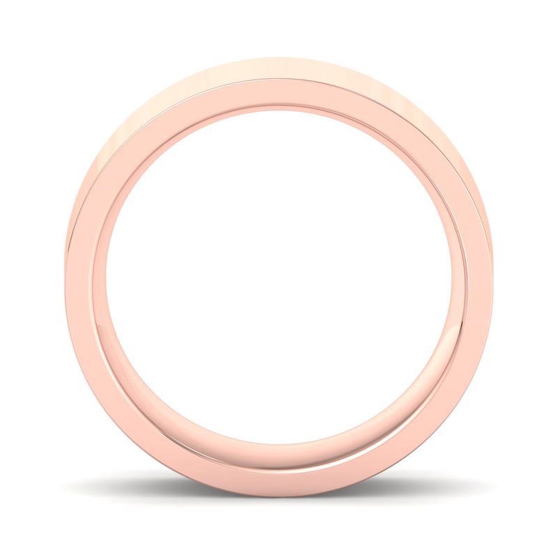 14k Rose Gold 5mm Heavy Flat Comfort Fit Band
