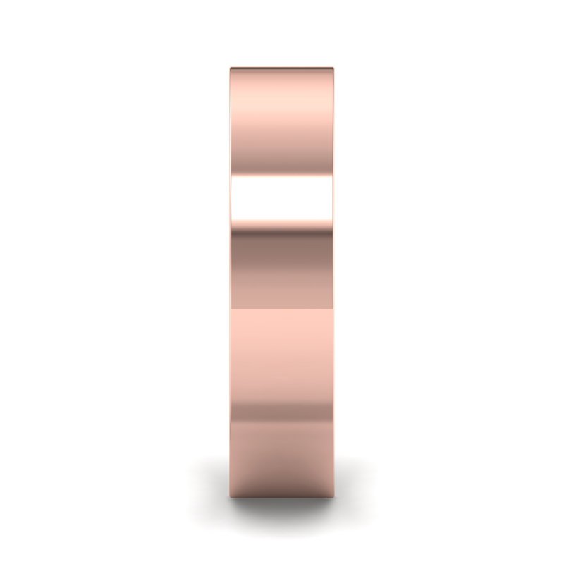 14k Rose Gold 5mm Heavy Flat Comfort Fit Band