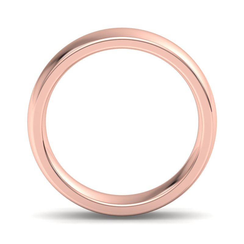 14k Rose Gold 5mm Heavy Low Dome Comfort Fit Band