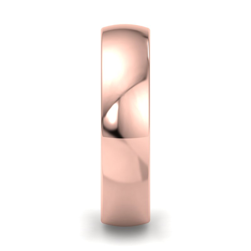 14k Rose Gold 5mm Heavy Low Dome Comfort Fit Band