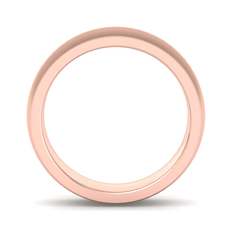 14k Rose Gold 5mm Satin Heavy Dome Comfort Fit Band