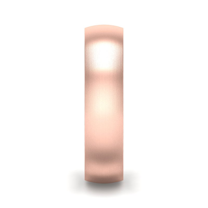 14k Rose Gold 5mm Satin Heavy Dome Comfort Fit Band