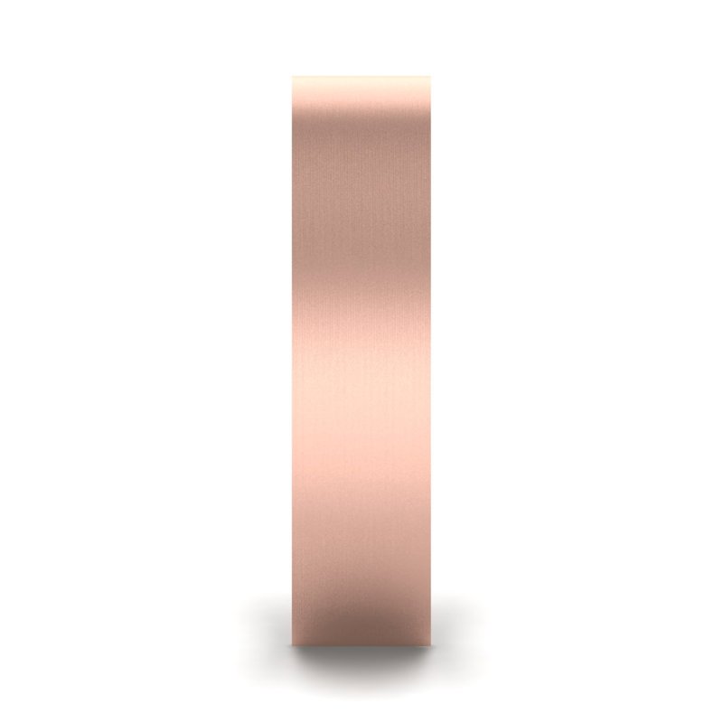 14k Rose Gold 5mm Satin Heavy Flat Comfort Fit Band