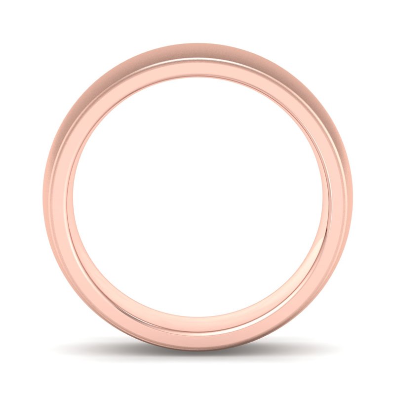 14k Rose Gold 5mm Satin Heavy Low Dome Comfort Fit Band