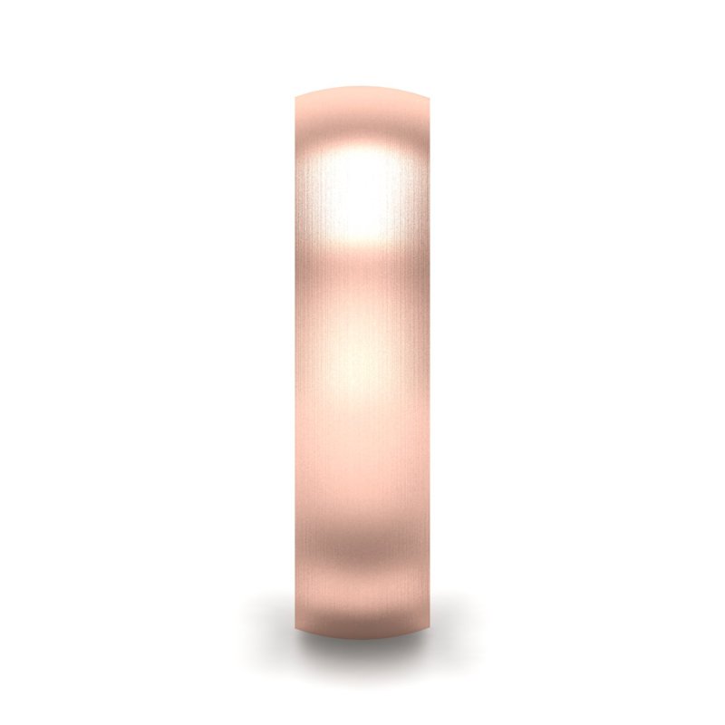 14k Rose Gold 5mm Satin Heavy Low Dome Comfort Fit Band