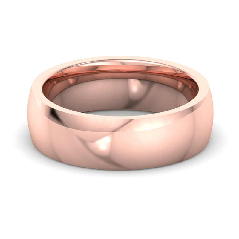 14k Rose Gold 6mm Heavy Dome Comfort Fit Band