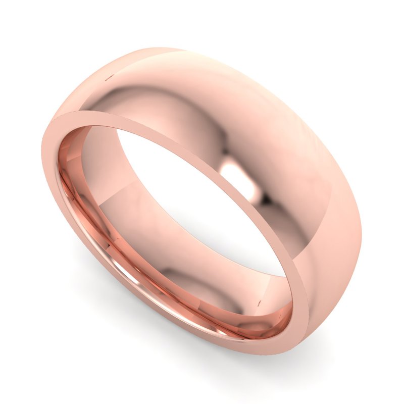 14k Rose Gold 6mm Heavy Dome Comfort Fit Band