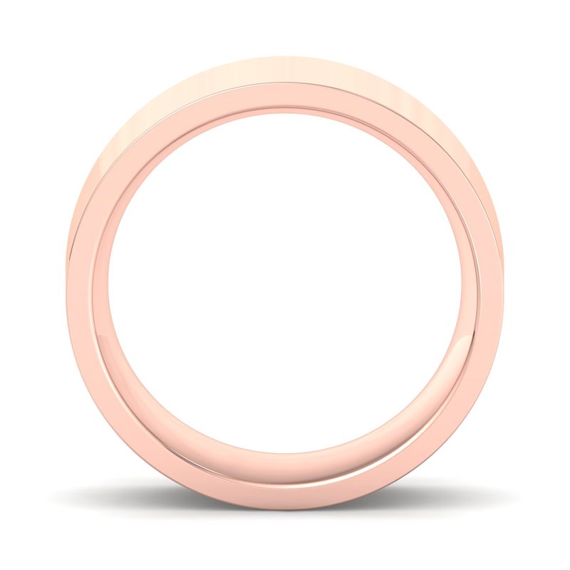 14k Rose Gold 6mm Heavy Flat Comfort Fit Band