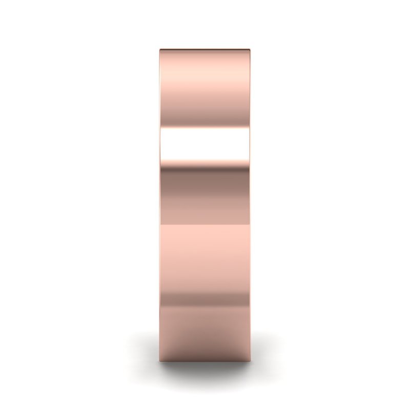 14k Rose Gold 6mm Heavy Flat Comfort Fit Band
