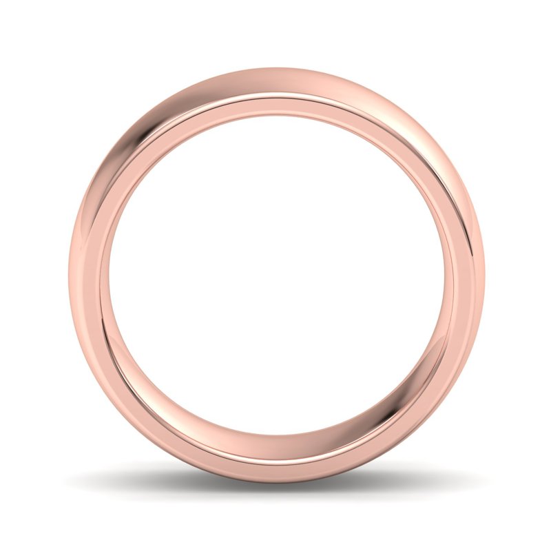 14k Rose Gold 6mm Heavy Low Dome Comfort Fit Band