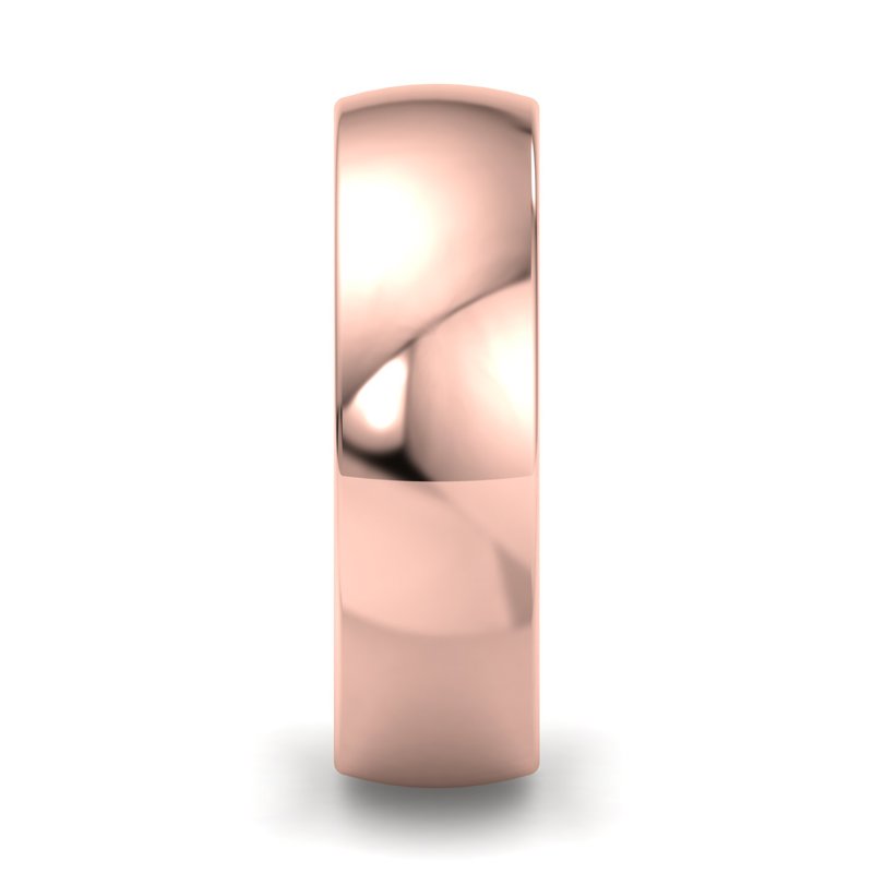 14k Rose Gold 6mm Heavy Low Dome Comfort Fit Band