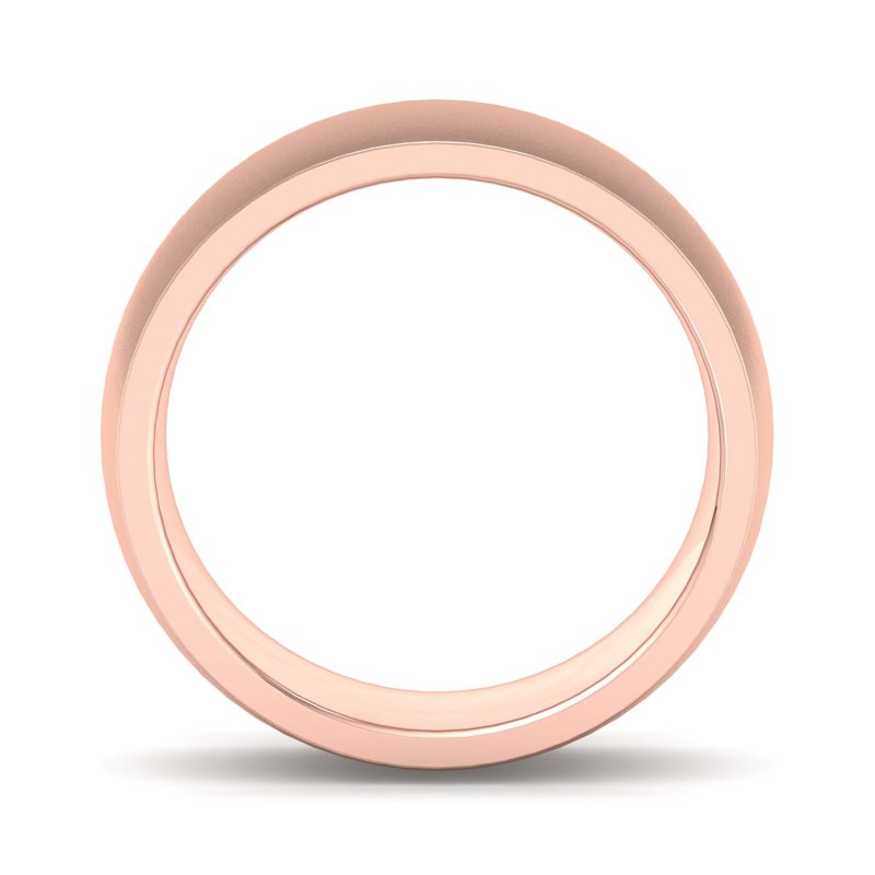 14k Rose Gold 6mm Satin Heavy Dome Comfort Fit Band