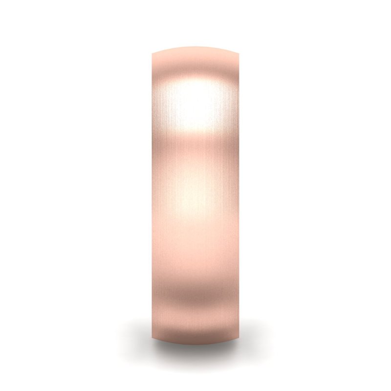 14k Rose Gold 6mm Satin Heavy Dome Comfort Fit Band