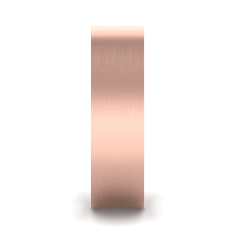 14k Rose Gold 6mm Satin Heavy Flat Comfort Fit Band