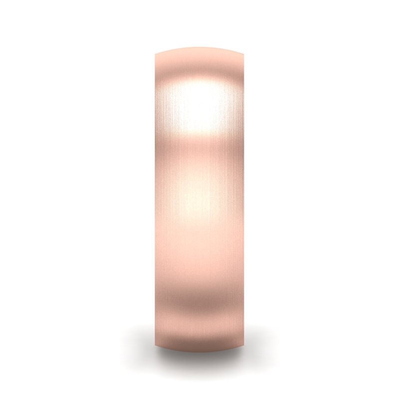 14k Rose Gold 6mm Satin Heavy Low Dome Comfort Fit Band
