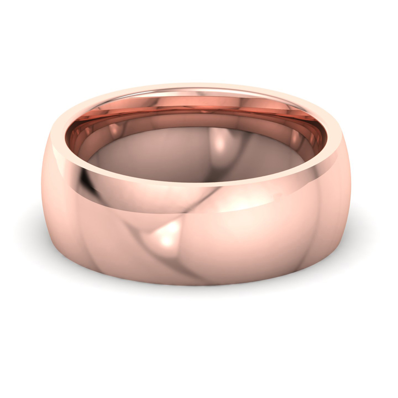 14k Rose Gold 7mm Heavy Dome Comfort Fit Band