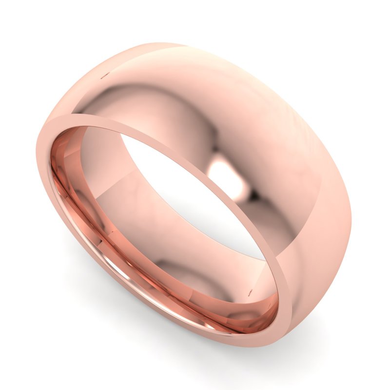 14k Rose Gold 7mm Heavy Dome Comfort Fit Band