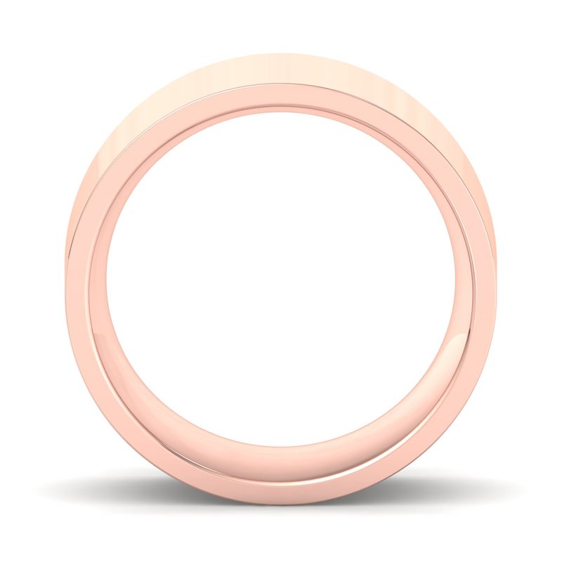 14k Rose Gold 7mm Heavy Flat Comfort Fit Band