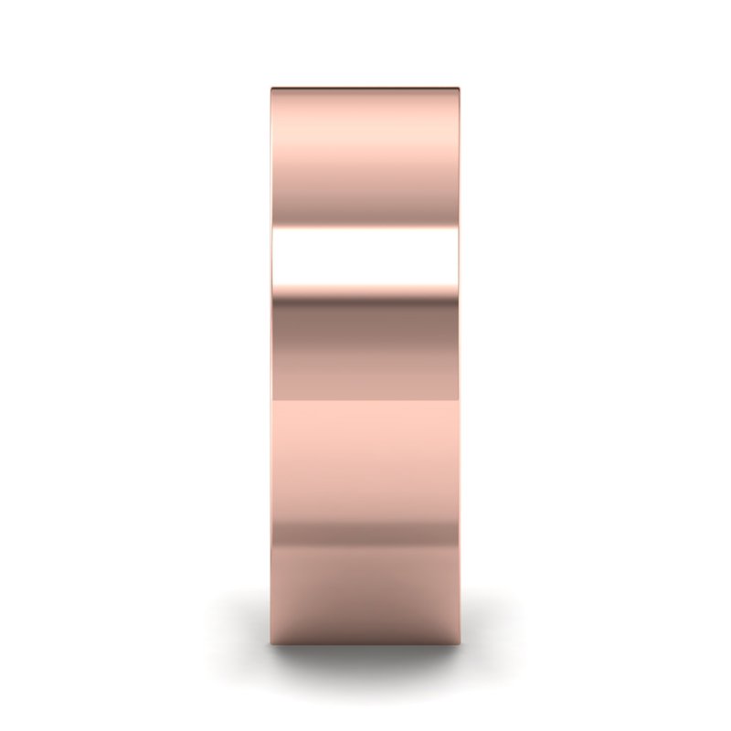 14k Rose Gold 7mm Heavy Flat Comfort Fit Band