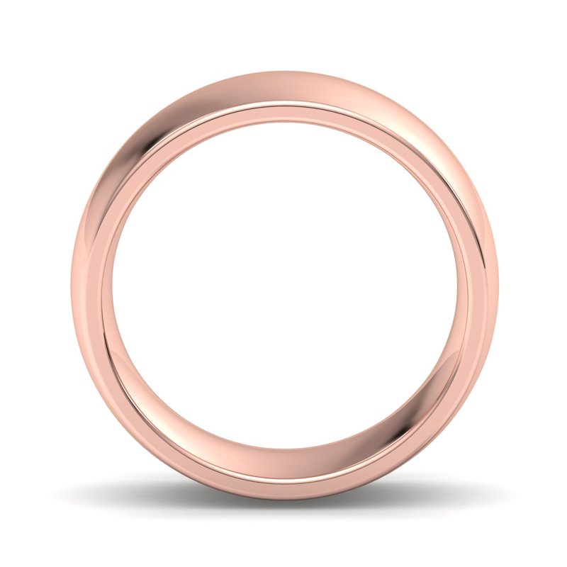 14k Rose Gold 7mm Heavy Low Dome Comfort Fit Band